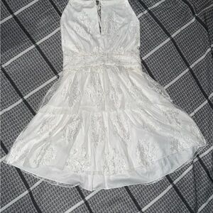 Aakaa White Lace Detail Dress